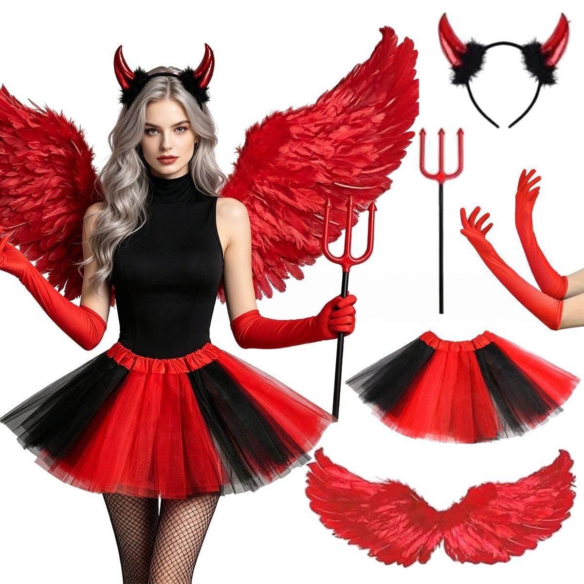 Set di Accessori per Costume d - Women'S Red Accessories recensione e prezzo