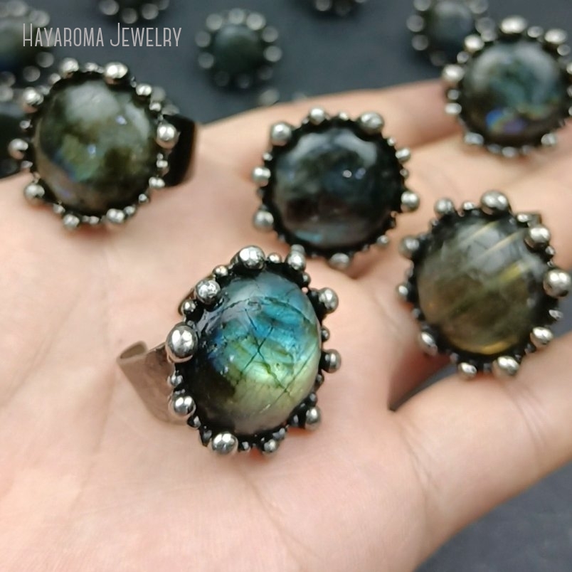 10 pezzi Aqua Labradorite Anel - Women'S Emo Accessories recensione e prezzo