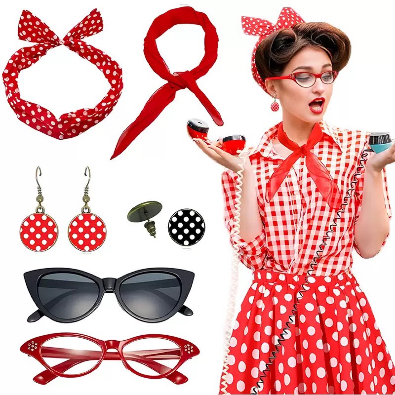 Costume da Donna per Festa Ret - Women'S Accessories In The 1950S recensione e prezzo